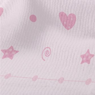 Pink Hearts And Stars Terry