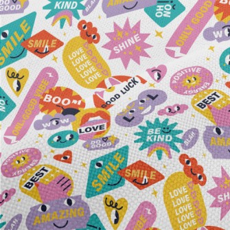 Colorful Text Patterns Performance Linen