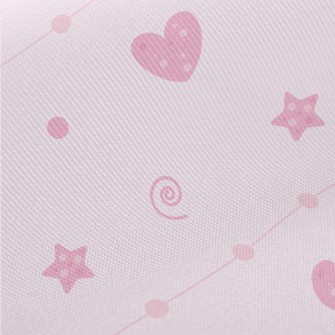 Pink Hearts And Stars Twill