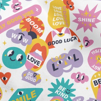 Colorful Text Patterns Micro Fleece