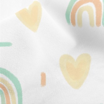 Hand-painted Rainbow Heart Pat Micro Fleece