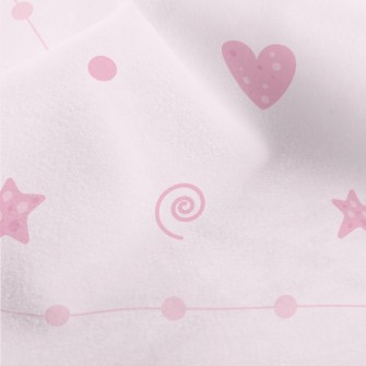 Pink Hearts And Stars Micro Fleece