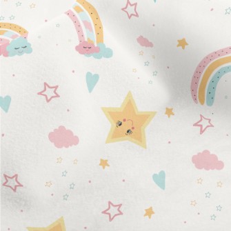 Colorful Stars And Rainbow Micro Fleece