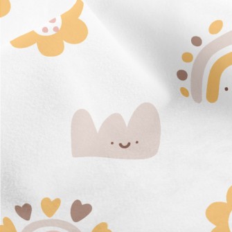 Simple Cute Smiling Clouds And Micro Fleece