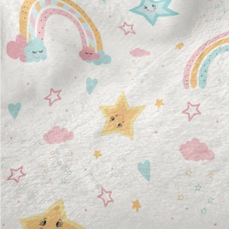 Colorful Stars And Rainbow Minky
