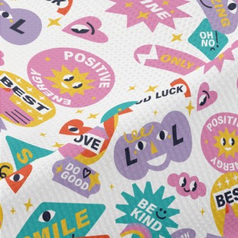 Colorful Text Patterns Piqué