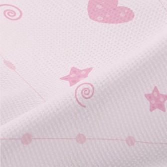 Pink Hearts And Stars Piqué