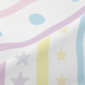Pastel Colored Stripes And Sta Piqué