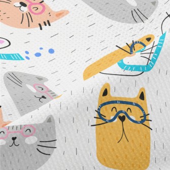 Cat With Diving Goggles Piqué