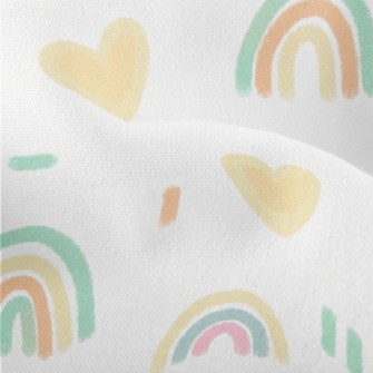 Hand-painted Rainbow Heart Pat Lightweight Performance Linen