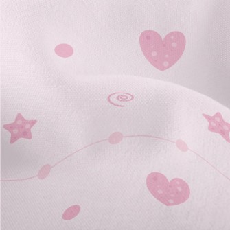 Pink Hearts And Stars Lightweight Performance Linen