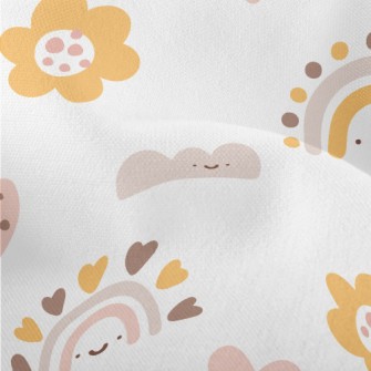 Simple Cute Smiling Clouds And Lightweight Performance Linen