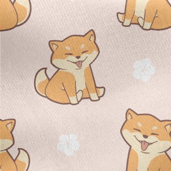 Silly And Cute Shiba Inu Jersey Backed Fleece