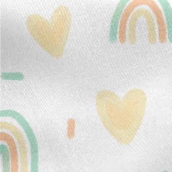 Hand-painted Rainbow Heart Pat Jersey Backed Fleece