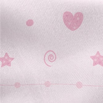 Pink Hearts And Stars Jersey Backed Fleece