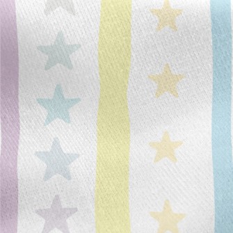 Pastel Colored Stripes And Sta Jersey Backed Fleece