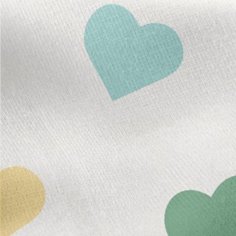 Colorful Love Heart Jersey Backed Fleece