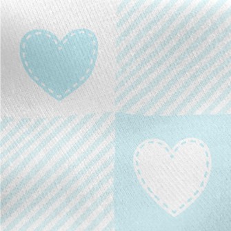Light Blue Tailor Love Heart P Jersey Backed Fleece