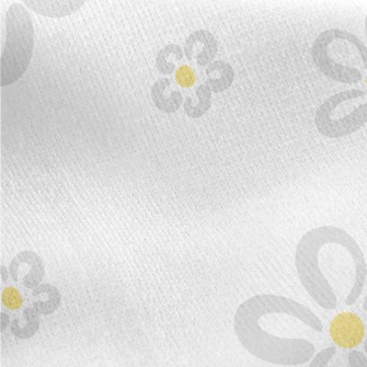 Simple Gray Small Flowers Jersey Backed Fleece