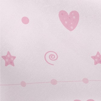 Pink Hearts And Stars Pongee
