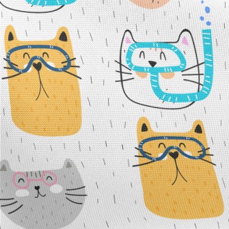 Cat With Diving Goggles Pongee