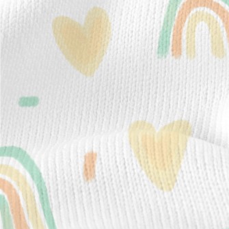 Hand-painted Rainbow Heart Pat Stretch Jersey