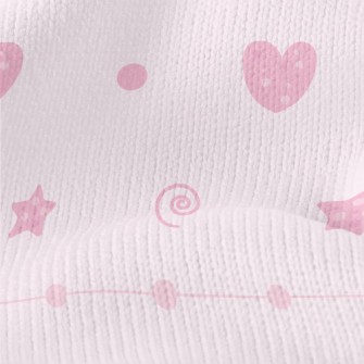 Pink Hearts And Stars Stretch Jersey