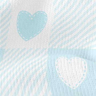 Light Blue Tailor Love Heart P Stretch Jersey