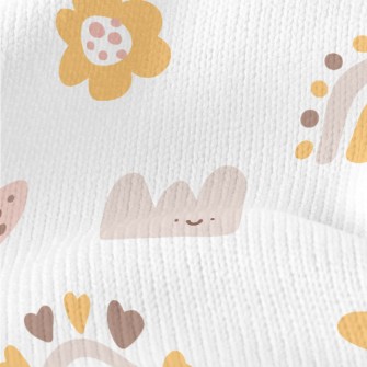 Simple Cute Smiling Clouds And Stretch Jersey