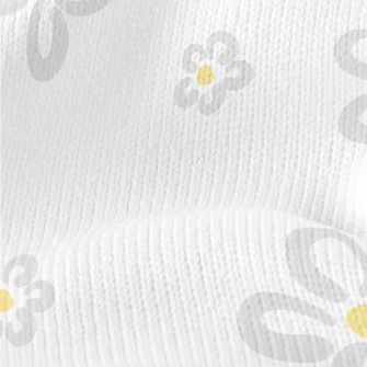 Simple Gray Small Flowers Stretch Jersey