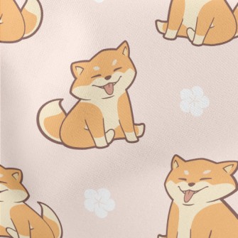 Silly And Cute Shiba Inu Lightweight Cotton Poplin