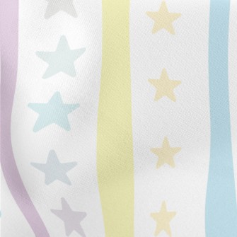 Pastel Colored Stripes And Sta Lightweight Cotton Poplin