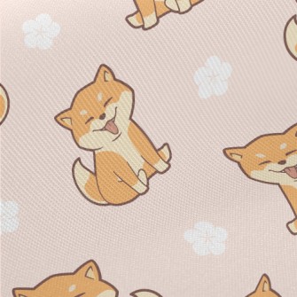 Silly And Cute Shiba Inu Midweight Cotton Poplin