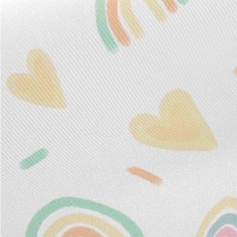 Hand-painted Rainbow Heart Pat Midweight Cotton Poplin