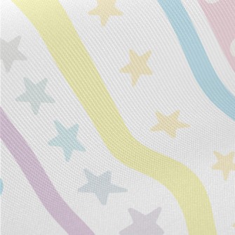 Pastel Colored Stripes And Sta Midweight Cotton Poplin