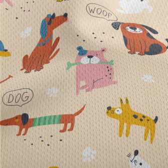 Cute American-style Dog Athletic Mesh Flat Back