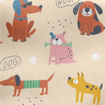 Cute American-style Dog Jersey Backed Fleece