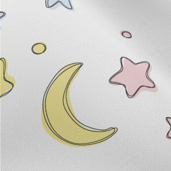 Hand Drawn Simple Stars And Mo Chiffon