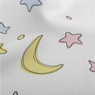 Hand Drawn Simple Stars And Mo Athletic Mesh Flat Back
