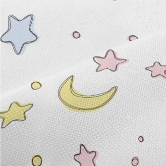 Hand Drawn Simple Stars And Mo Performance Linen