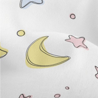 Hand Drawn Simple Stars And Mo Lightweight Performance Linen