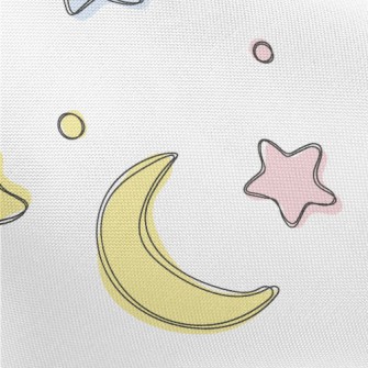 Hand Drawn Simple Stars And Mo Pongee