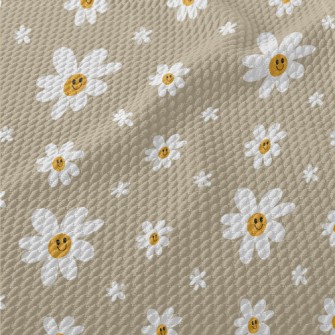 Simple Smiling Daisy Birdseye Piqué