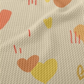 Hand Drawn Curved Love Heart Birdseye Piqué