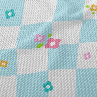 Small And Vivid Flower Lattice Birdseye Piqué