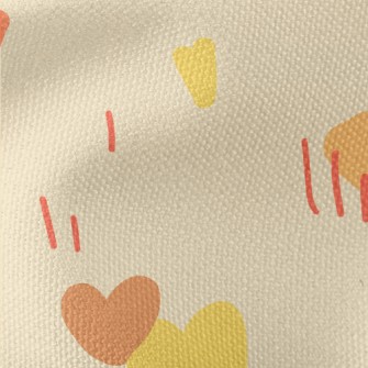 Hand Drawn Curved Love Heart Waterproof Canvas
