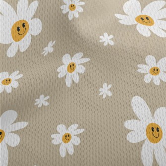 Simple Smiling Daisy Athletic Mesh Flat Back