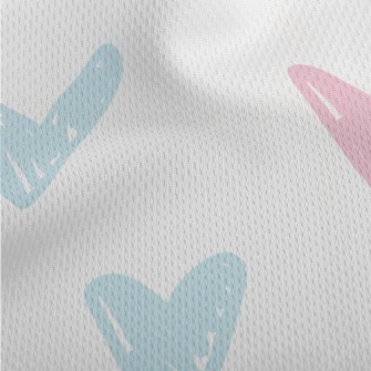 Hand Drawn Bright Love Heart Athletic Mesh Flat Back