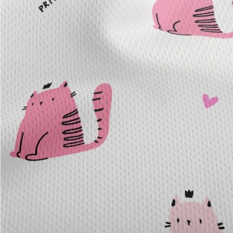 Pink Cute Cat Athletic Mesh Flat Back