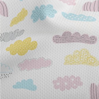 Bright Colored Clouds Athletic Mesh Flat Back